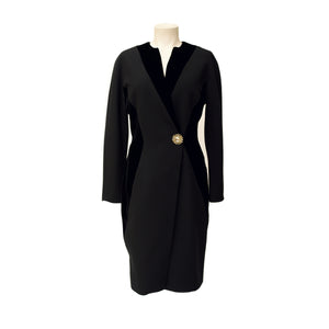 Vintage 80s Scassi black coat dress