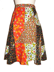 Vintage floral patchwork skirt