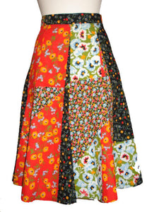 Vintage floral patchwork skirt
