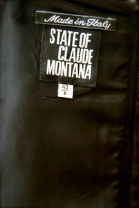 VIntage State of Claude Montana black dress 90s 1990s