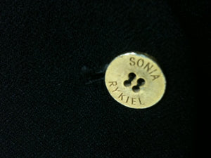 Vintage Sonia Rykiel black crepe blazer  jacket detail