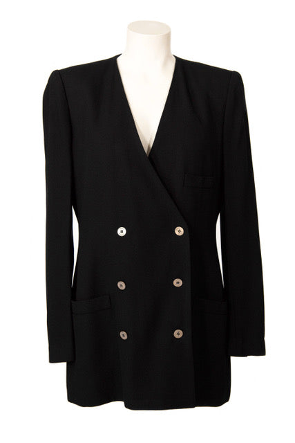 Vintage Sonia Rykiel black crepe blazer  jacket
