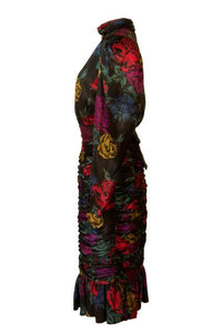 Vintage Albert Nipon floral silk print dress