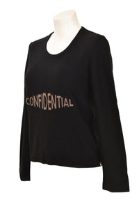 Vintage Sonia Rykiel Black Wool Confidential Sweater