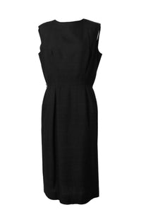 Saks Fifth Avenue doupioni silk black dress, circa 1950s-1960s