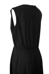 Saks Fifth Avenue doupioni silk black dress, circa 1950s-1960s