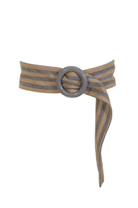 Vintage Albert Nipon striped tunic dress belt